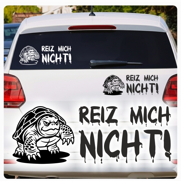 Reiz mich nicht! Autoaufkleber Schildkröte Turtle Sticker Aufkleber A4274